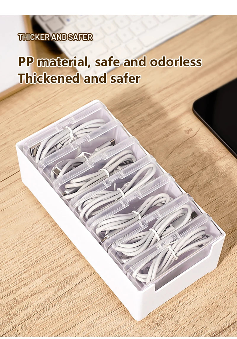 1Set Cable Storage Box Multifunctional Desk Organizer Bag Wire Charging Management Box Jewelry Storage Container For Home Office