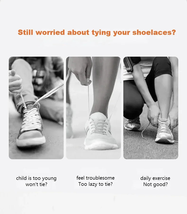 1 Pair Flat Elastic No-Tie Shoe Laces for Sneakers Tennis Shoes Quick Clip-On Shoelaces Accessories for Kids & Adults