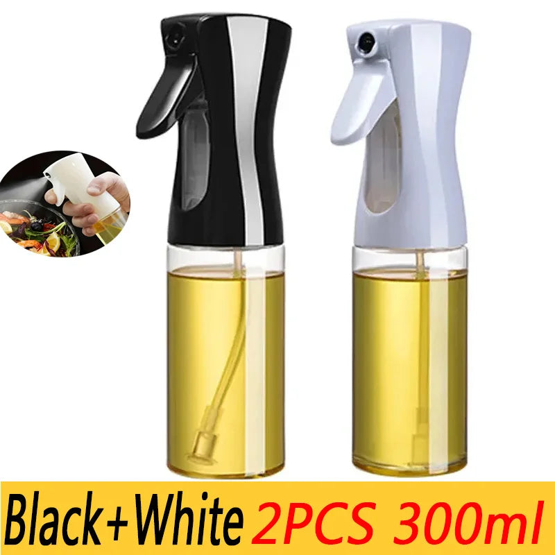 200/300/500ml Oil Spray Plastic Household Kitchen Oil Spray Bottle Or Oil Brush Nebulizing Mist Filling Cooking Dual Use BBQ
