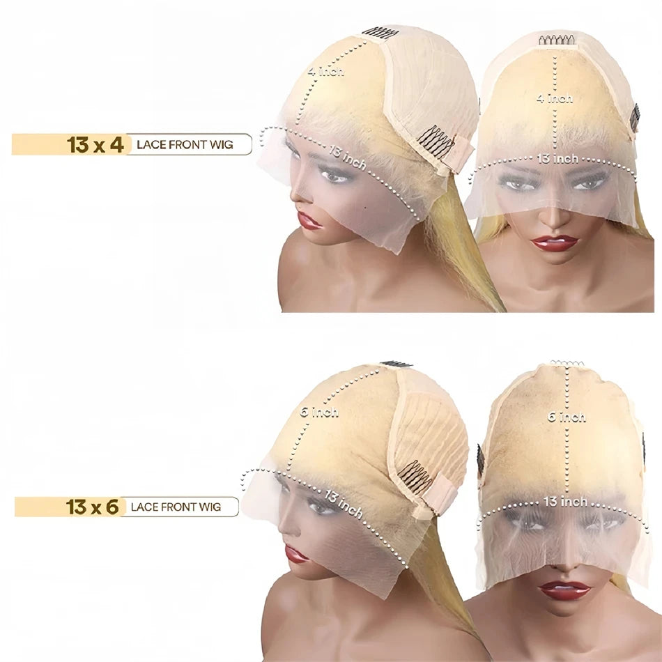 40Inch Straight Blonde 613 Blonde Human Hair Lace Frontal Wig 13x6 Transparent Blonde Lace Front Wigs Pre Plucked Human Hair Wig