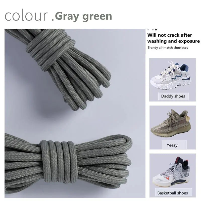 1 Pair New Round Shoe laces for Sneakers Yezy 350 Original Shoelaces for Shoes Polyester Solid Off White Laces Sport Shoestrings