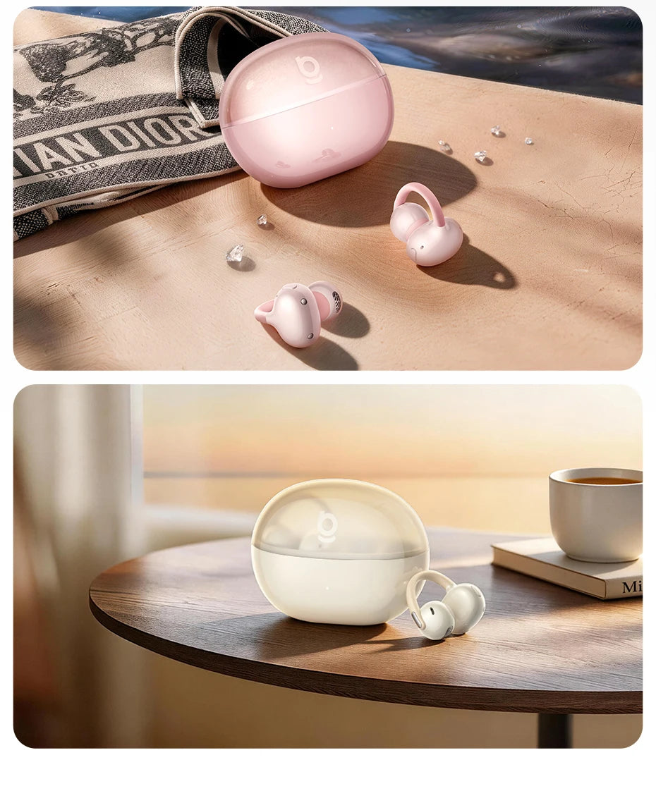 Baseus Bowie MC2 AIR Clip-on TWS Earbuds Ear Clips Wireless Earphones Bluetooth 6.0   Open Earrings 4 Mic ENC Sports Headphones