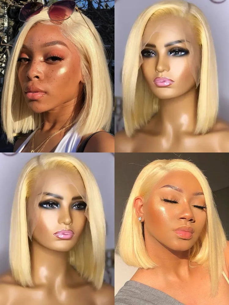 13x4 13x6 613 HD Blonde Bob Hair Wig Human Hair Lace Frontal Wig Brazilian Straight Bob Wig Lace Front Human Hair Wigs For Women