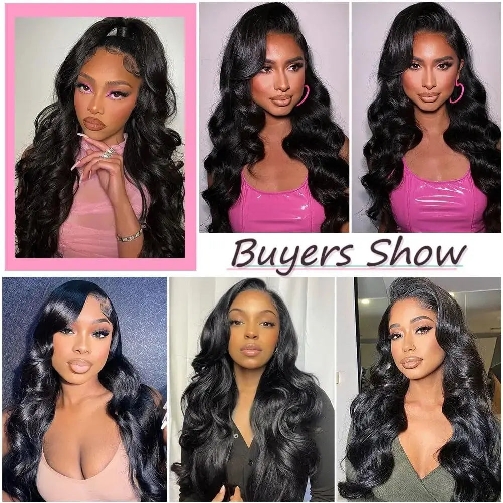 Brazilian Natural Body Wave Virgin Human Hair Wig HD Lace Frontal Closure 360 Wig 13x4 13x6 5x5 180% 200% Density 16-40 Inch Pre Bleached Knots