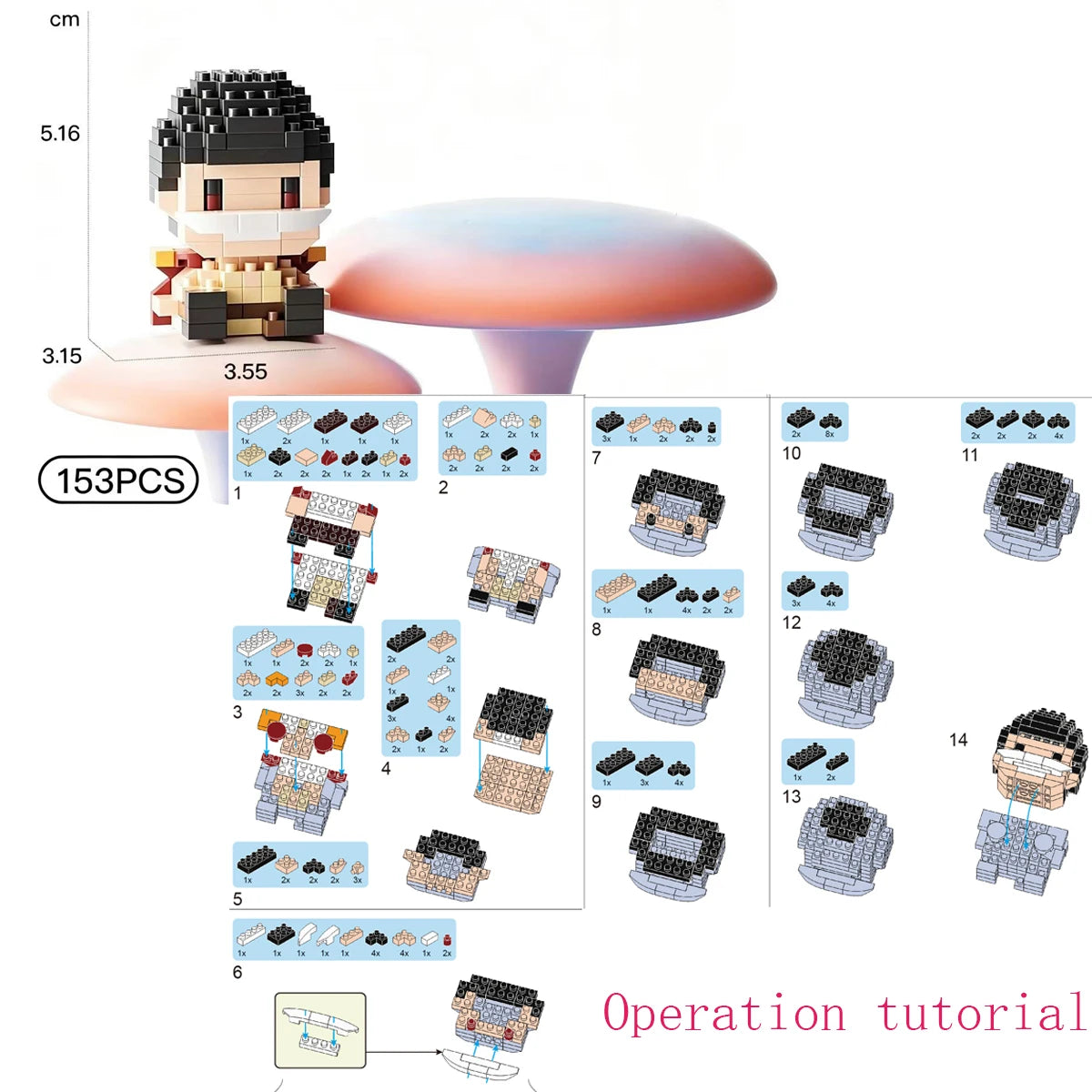 ONE PIECE Sun God Nika Luffy Micro Building Block Chopper Ace Buggy 3D Anime Model Assembly Mini Bricks Figure Toys For Gift