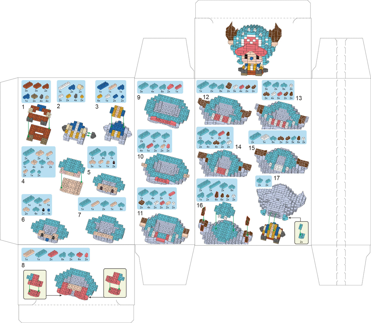 ONE PIECE Sun God Nika Luffy Micro Building Block Chopper Ace Buggy 3D Anime Model Assembly Mini Bricks Figure Toys For Gift