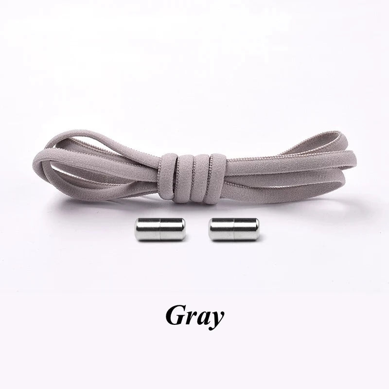 1Pair No tie Shoelaces Round Elastic Shoe Laces For Kids and Adult Sneakers Shoelace Quick Lazy Laces 21 Color Shoestrings