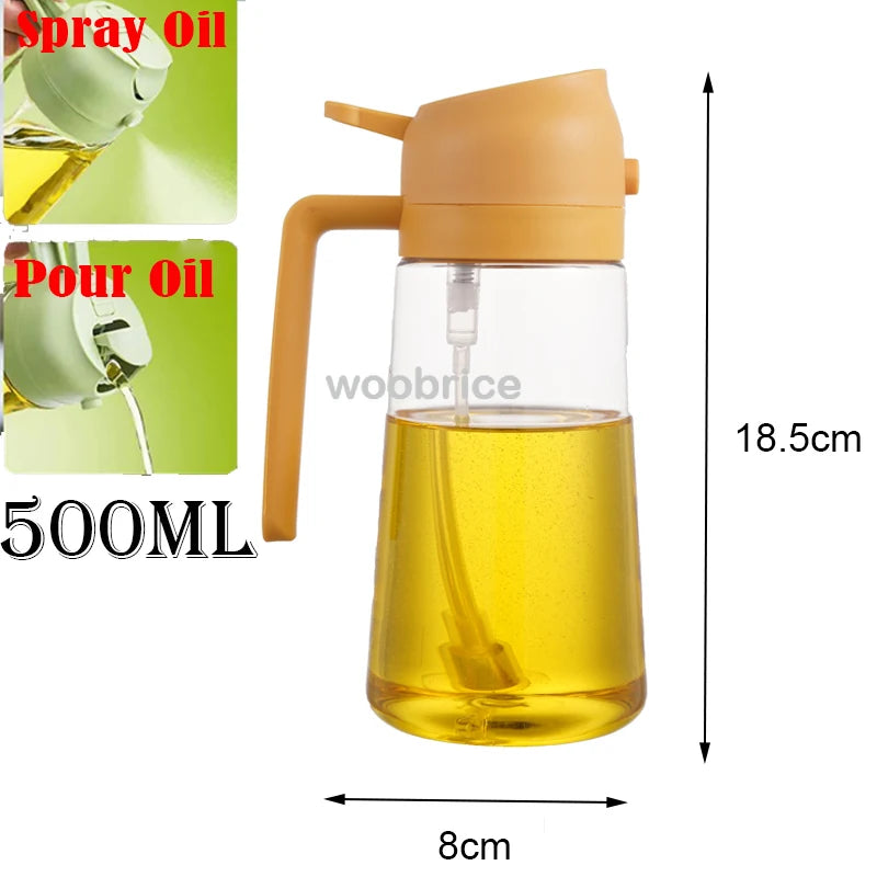 2in1 Kitchen Spray Oil Dispenser Oil Sprayer Polisher Or Only Brush Spray for Air Fryer Salad Grilling Roasting Cooking Kitchen