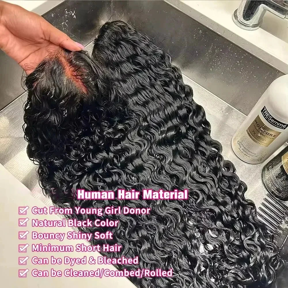 Glueless Wigs Human Hair Wear and Go Deep Wave 13x4 13x6 Lace Frontal Wig PrePlucked Curly Human Hair Ready To Wear 5x5 Lace Closure Wig Vietnamese Hair