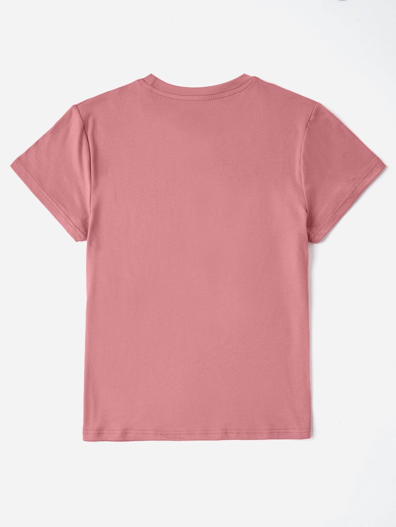 Graphic Round Neck Short Sleeve T-Shirt - Selvanelle