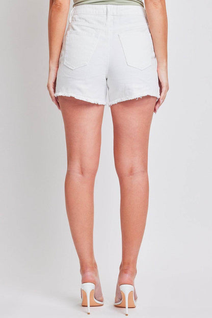 YMI Jeanswear Distressed Frayed Hem Denim Shorts for Summer - Selvanelle