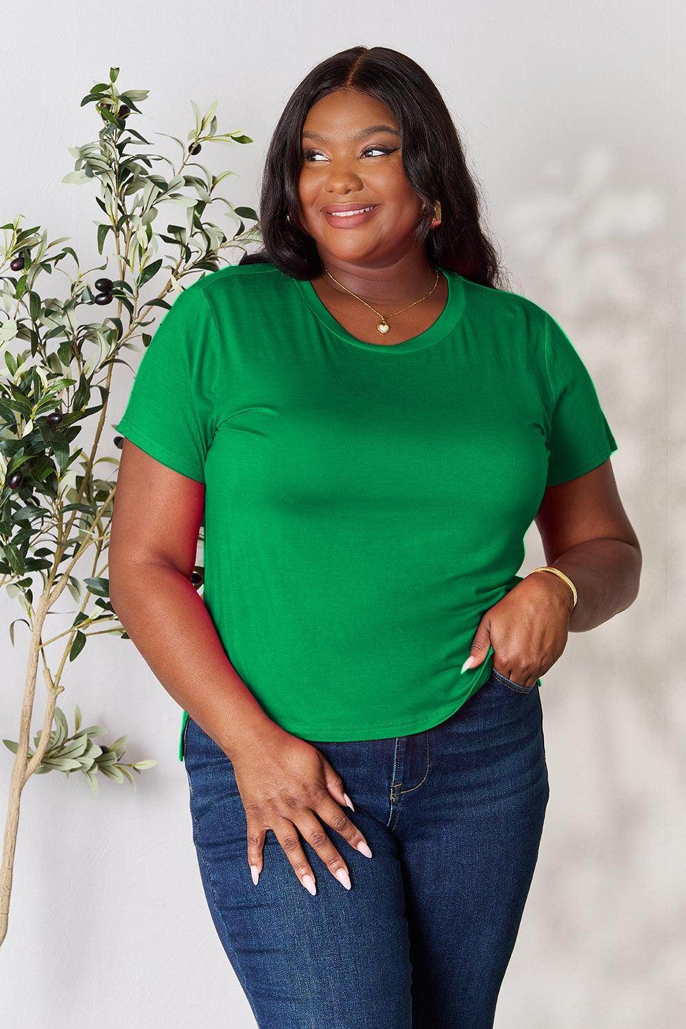 Basic Bae Full Size Round Neck Short Sleeve T-Shirt for Women - Selvanelle