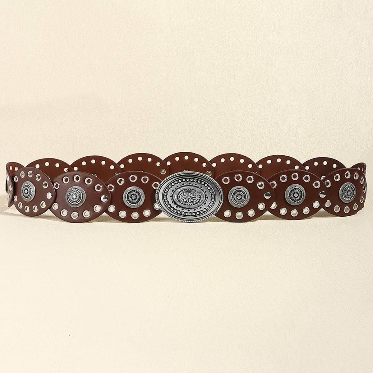 Stylish Oval PU Belt for Men and Women Casual Wear - Selvanelle
