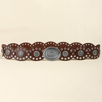 Stylish Oval PU Belt for Men and Women Casual Wear - Selvanelle