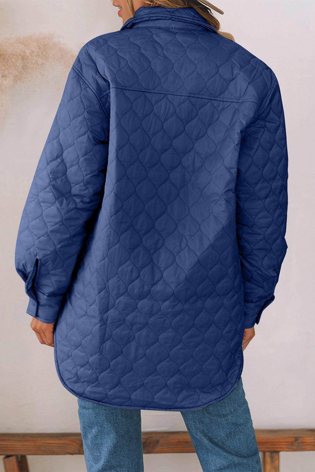 Snap Down Collared Winter Coat for Stylish Warmth - Selvanelle