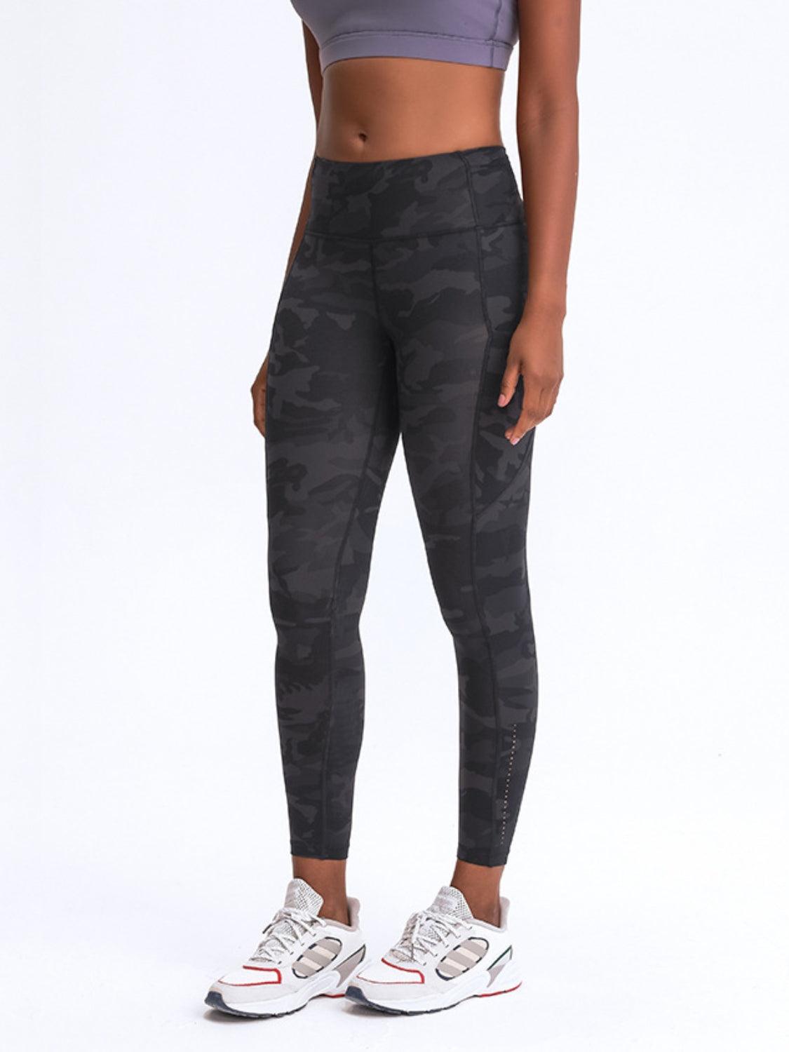 Millennia Wide Waistband Leggings with Pockets for Women