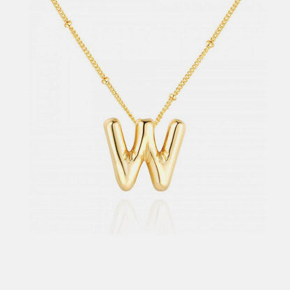 Gold-Plated Bubble Initial Necklace for Personalized Style - Selvanelle
