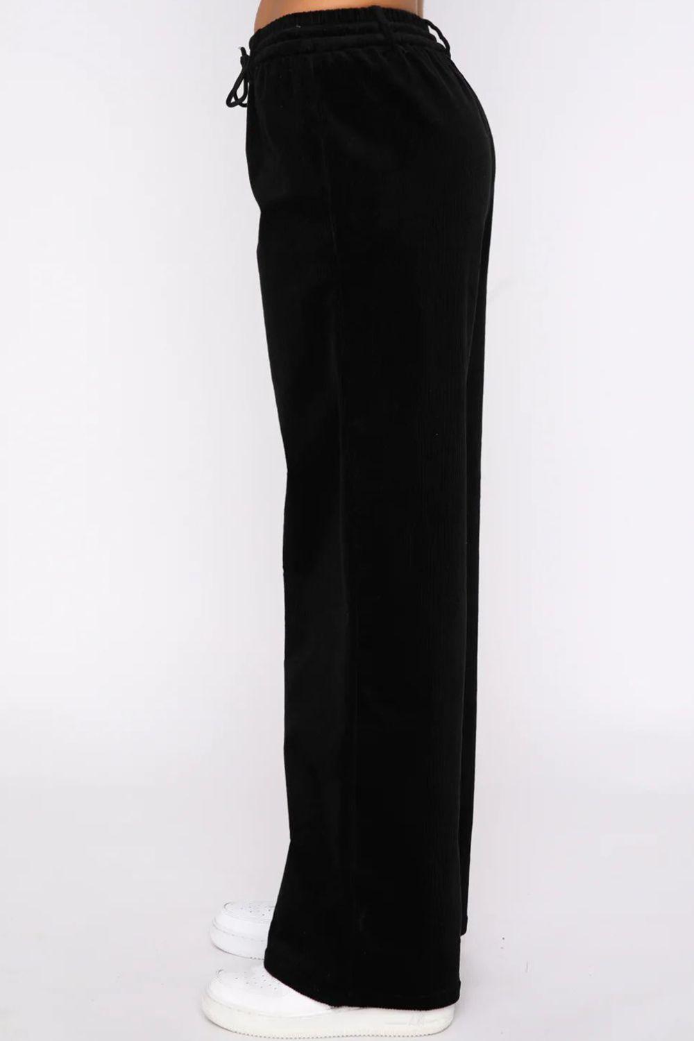 Drawstring Waist Wide Leg Active Pants for Women Comfort