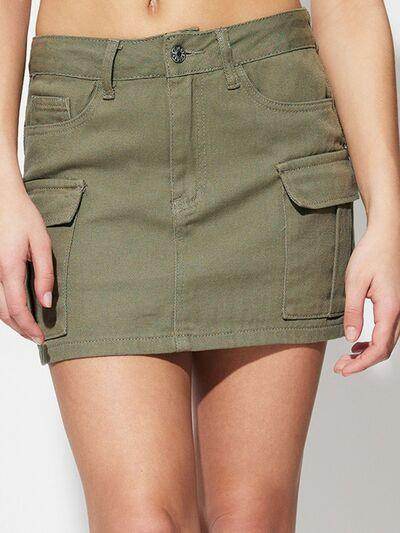 Pocketed Mini Denim Skirt for Casual Everyday Wear - Selvanelle