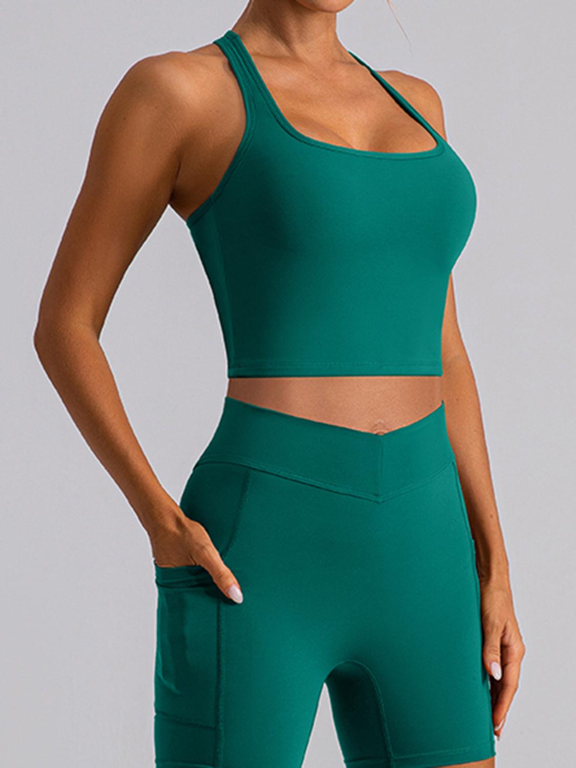 Square Neck Racerback Cropped Tank for Stylish Comfort