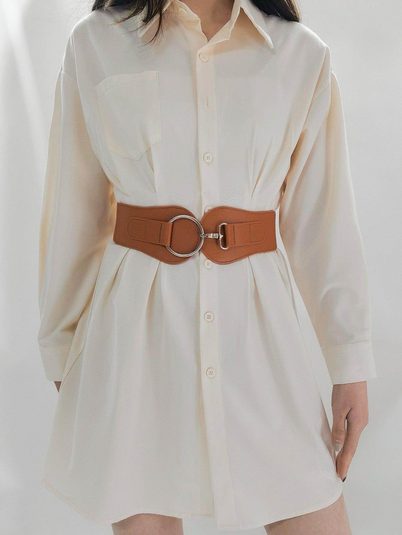PU Elastic Wide Belt for Comfortable Fashion Fit - Selvanelle