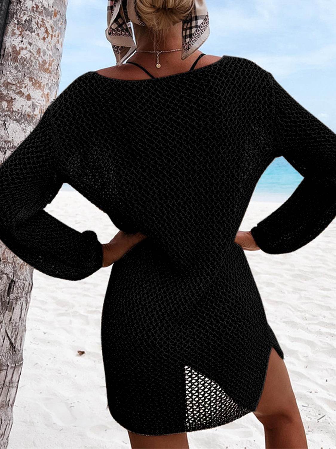 Openwork Tie Neck Cover-Up - Selvanelle