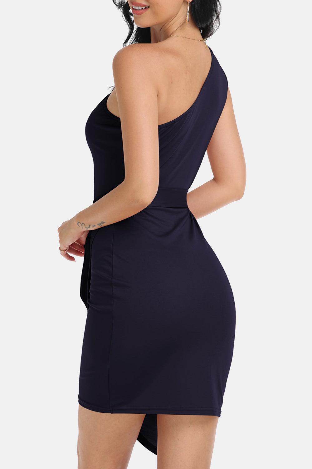 Chic Tie Front One-Shoulder Sleeveless Dress for Women - Selvanelle