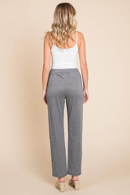 Culture Code Full Size Pin Tuck Detail Slim Pants for Women - Selvanelle