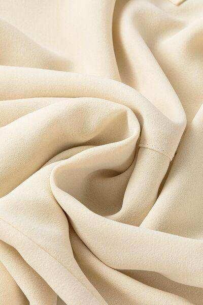 Lantern Sleeve Notched V Neck Ruched Blouse for Women - Selvanelle