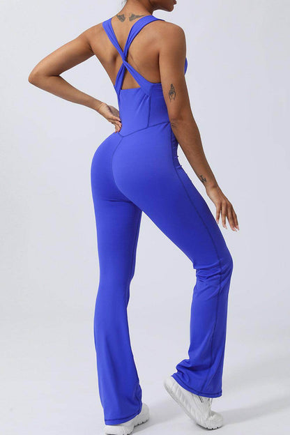 Crisscross Wide Strap Sleeveless Jumpsuit for Women - Selvanelle