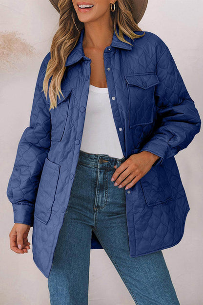 Snap Down Collared Winter Coat for Stylish Warmth - Selvanelle