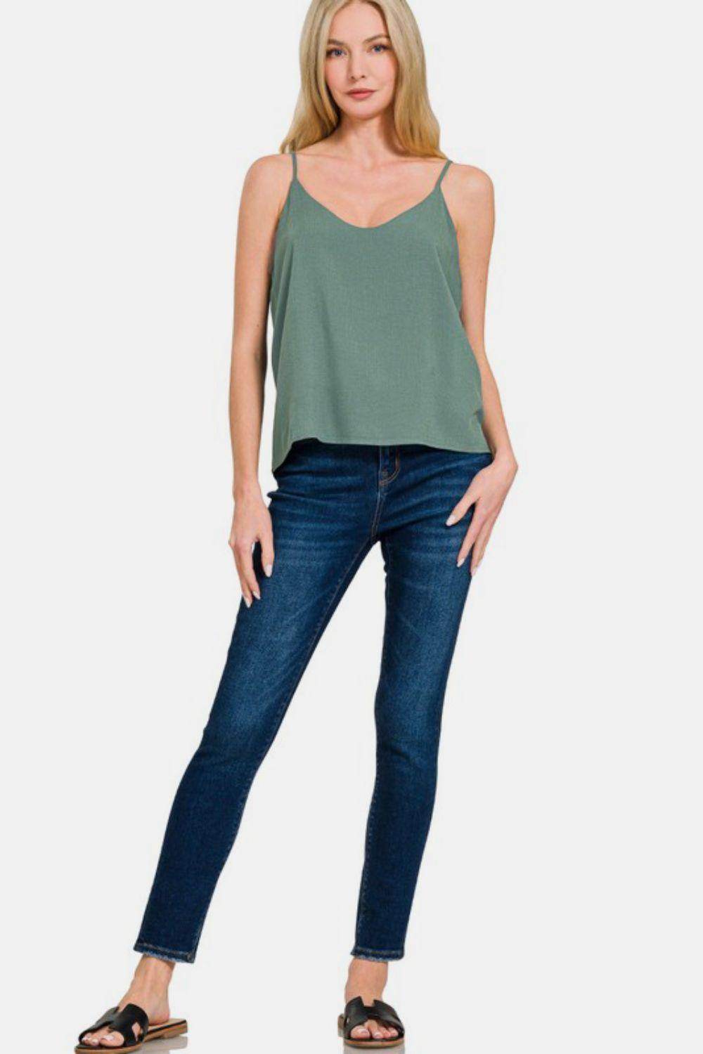 Zenana Two Layered Spaghetti Strap Cami for Women - Selvanelle