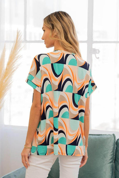 Sew In Love Wrinkle-Free Geometric Short Sleeve Shirt for Men - Selvanelle