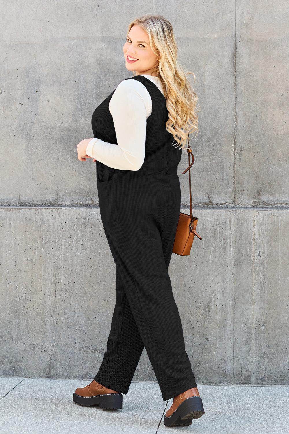 Double Take Full Size Sleeveless Straight Jumpsuit for Women - Selvanelle