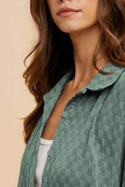 Annie Wear Checkered Button Up Half Sleeve Shirt for Women - Selvanelle