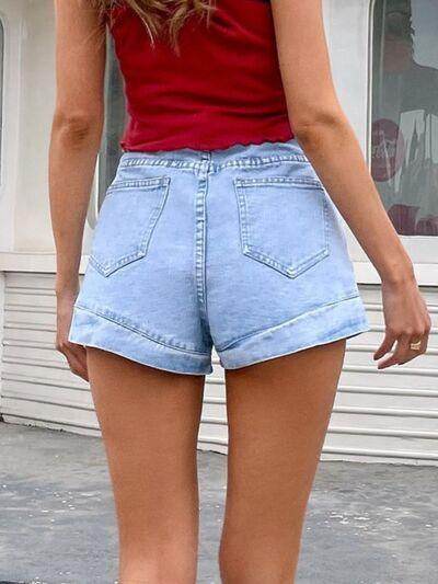 Stylish Denim Shorts with Pockets for Women Summer Wear - Selvanelle