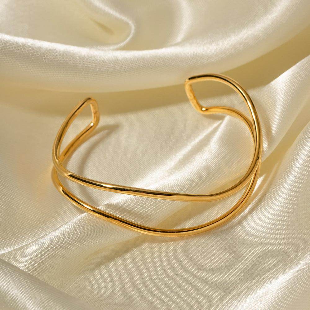 Minimalist Stainless Steel Cuff Bracelet for Everyday Wear - Selvanelle