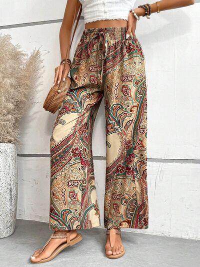 Printed Wide Leg Pants for Stylish Comfort and Fit - Selvanelle