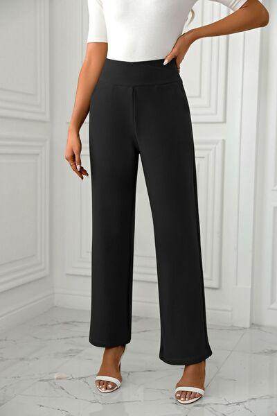High Waist Straight Leg Pants for Women in Various Sizes - Selvanelle