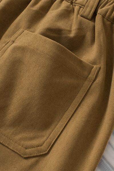 Half Elastic Waist Straight Pants for Comfortable Fit - Selvanelle