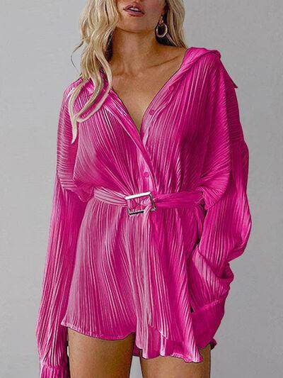 Button Up Dropped Shoulder Shirt Dress for Women Stylish - Selvanelle