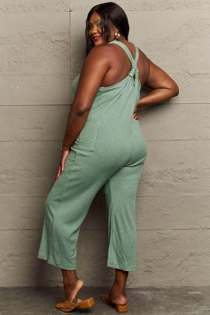 HEYSON Don't Get It Twisted Full Size Rib Knit Jumpsuit - Selvanelle