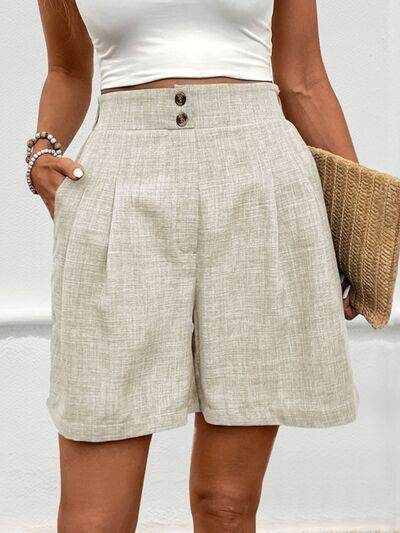 Perfee Frill Shorts with Pockets for Women Stylish Comfort - Selvanelle