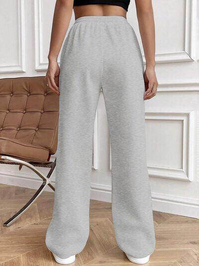 Drawstring Elastic Waist Pants with Pockets for Women - Selvanelle
