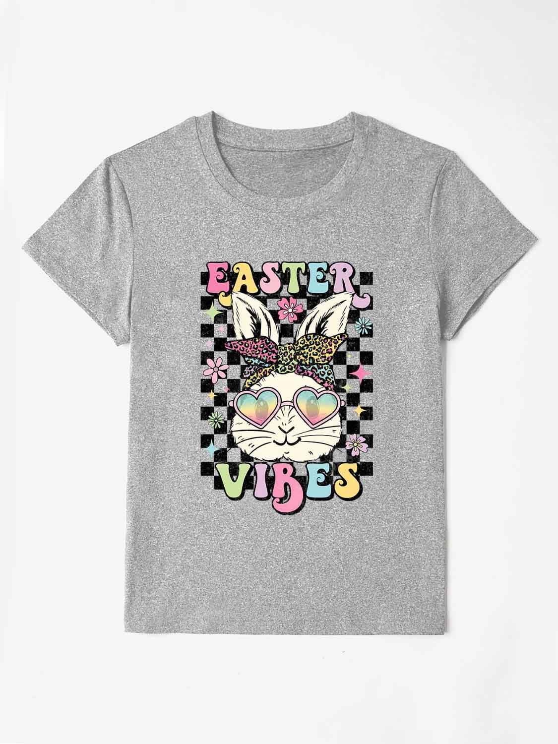 EASTER VIBES Round Neck Short Sleeve T-Shirt - Selvanelle