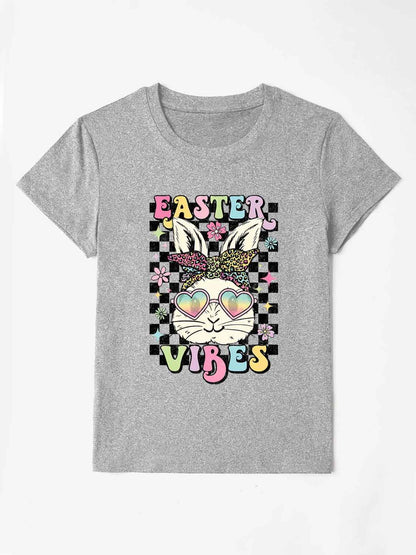 EASTER VIBES Round Neck Short Sleeve T-Shirt - Selvanelle