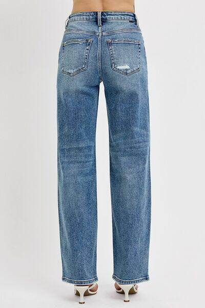 RISEN Full Size Distressed Wide Leg Jeans Plus Size Fashion - Selvanelle