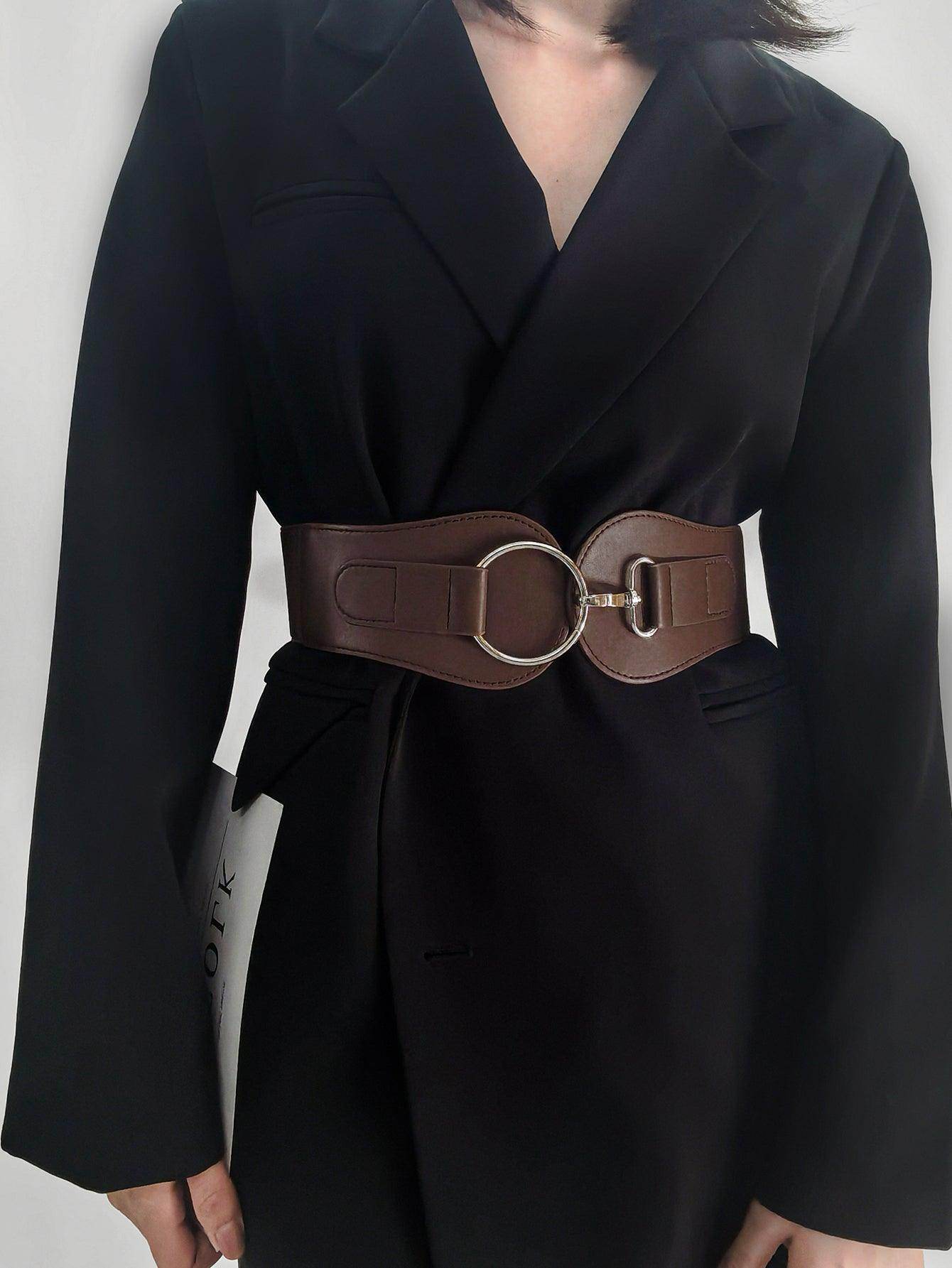 PU Elastic Wide Belt for Comfortable Fashion Fit - Selvanelle
