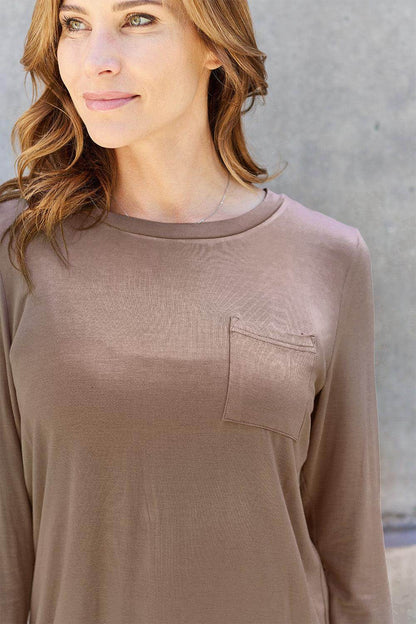 Basic Bae Full Size Round Neck Long Sleeve Top for Women - Selvanelle