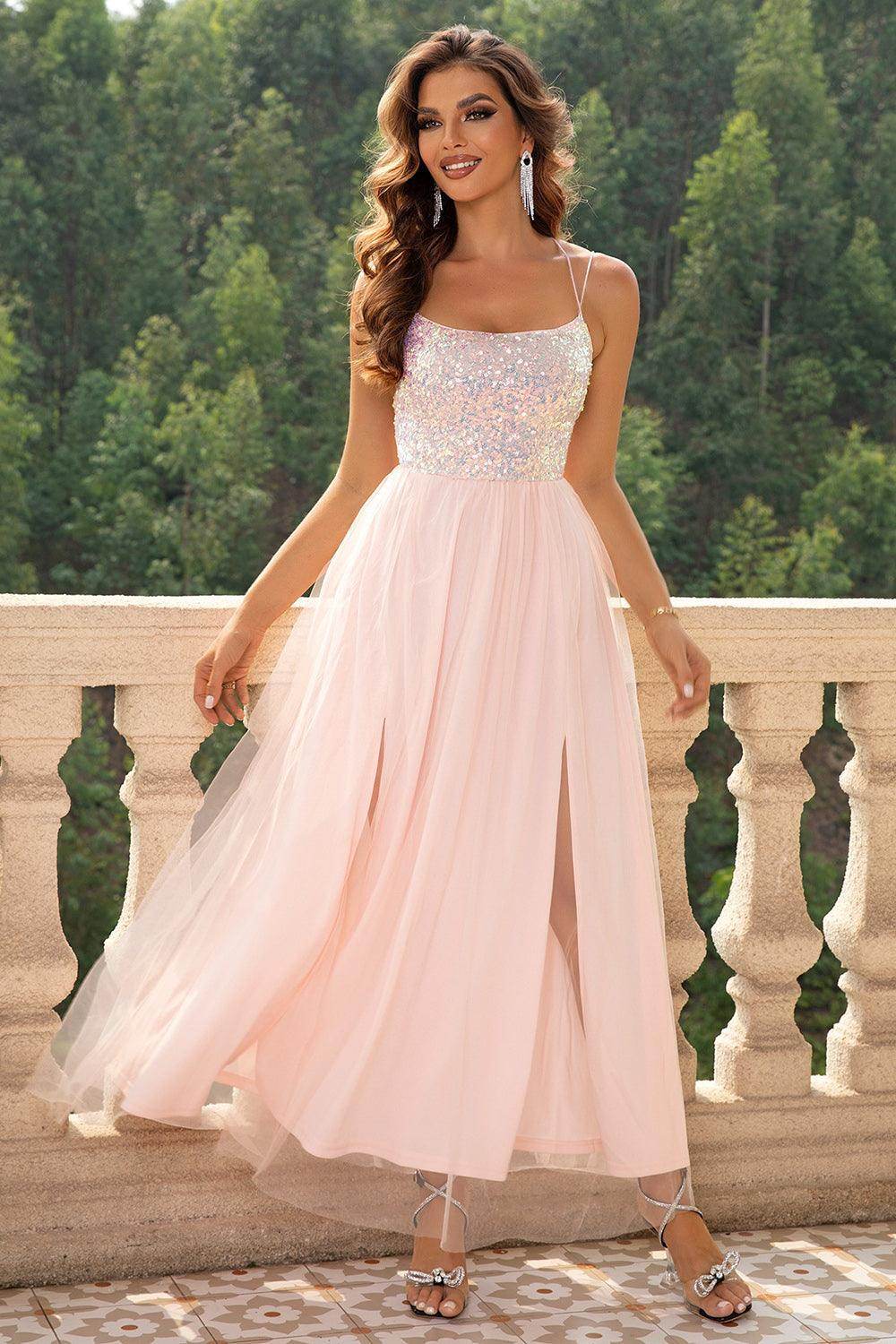 Lace-Up Backless Mesh Dress for Elegant Evening Wear - Selvanelle